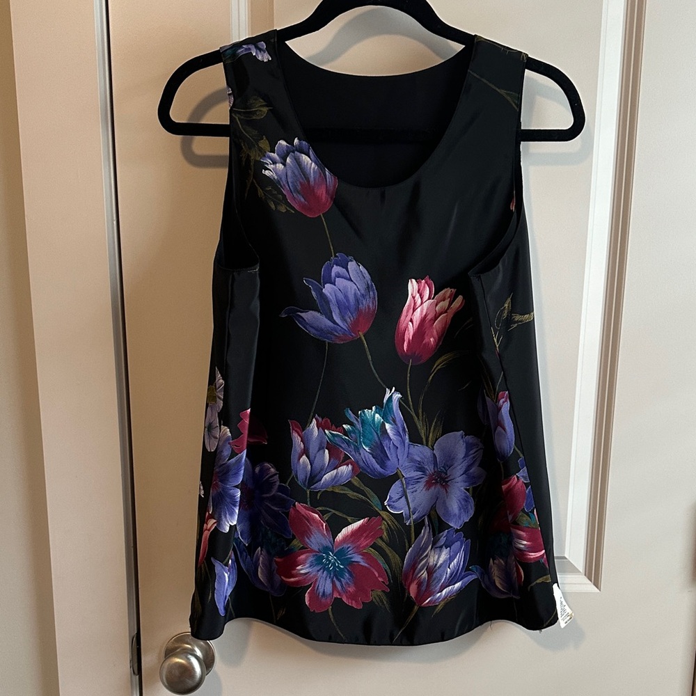 Maggie Sweet Reversible Tank-Black floral or all black